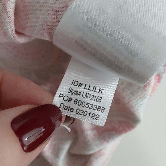 Lauren Ralph Lauren Black Label Pajama Set L Boxer Short Sleeveless Pink Paisley - Picture 9 of 14